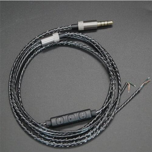 Diy earphone wire with mic Volume adjustment 18 core pure copper wire universal mic 1pcs