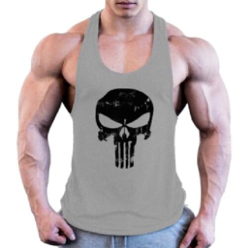 Mens fitness sports vest smooth elastic muscle wide shoulder strap plain vest