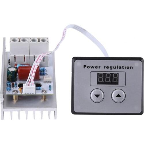 AC 220V 10000W 80A Digital Control SCR Electronic Voltage Regulator Control Dimmer Thermostat + Digital Meters New 2019