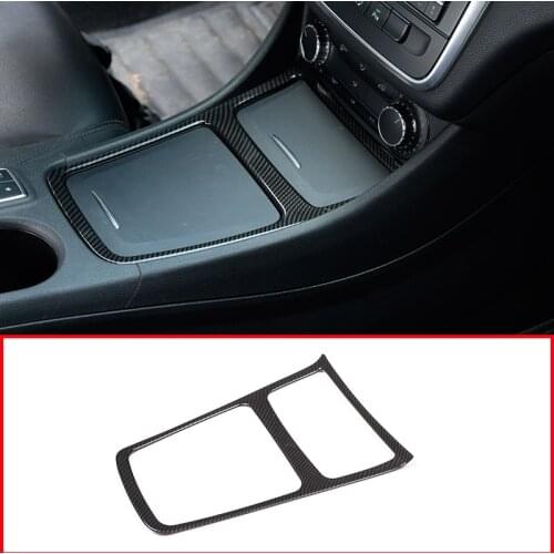 Carbon Fiber Chrome Interior Center Storage Box Trim Ashtray Frame For Mercedes Benz CLA GLA A Class W117 C117 W176 2013-2018