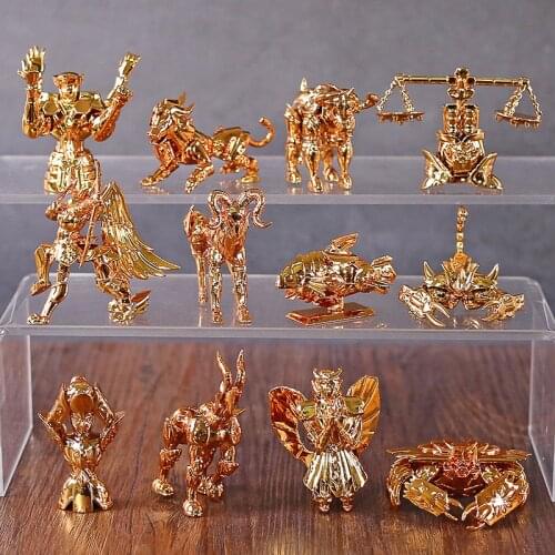 Saint Seiya Golden Saint The Zodiac Series Mini PVC Figure Toys Model Decoration Dolls Figurine 12pcs/set