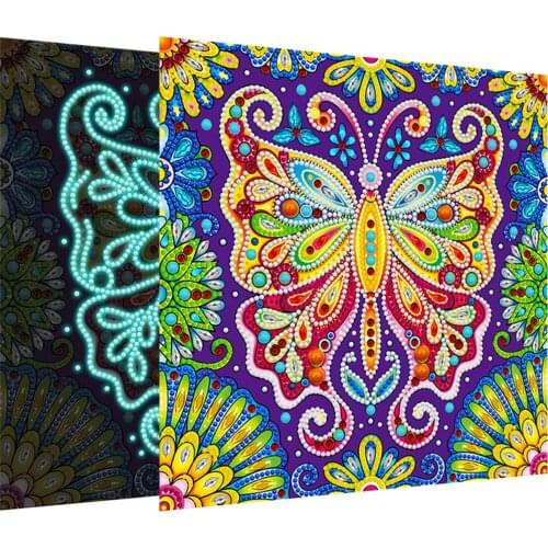 Butterfly Luminous Diamond Painting DIY Part Drill Mosaic Resin Special Shaped Diamond Painting Kit Craft Gift Home Decoration