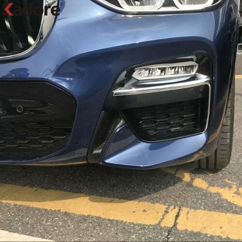 For BMW X3 M40i 4dr SUV 2018 2019 ABS Chrome Front Fog Light Cover Lamp Eyebrow Bumper Lid Eyelid Trim Stickers Accessories