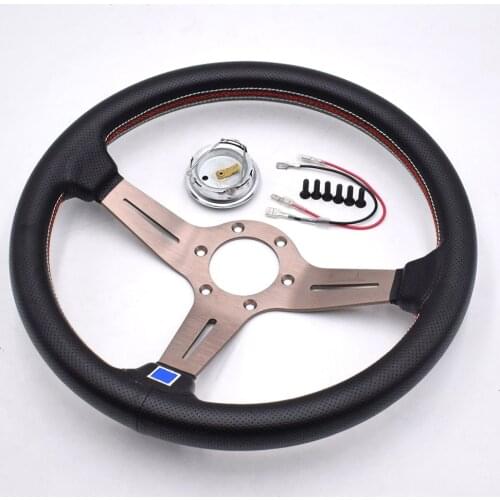 New 14inch (350mm) Lightweight Aluminum ND Drift Sport Steering Wheel Real leather Steering wheels