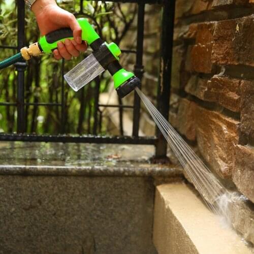 High Pressure Car Wash Foam Sprayer with Container 8 Patterns Adjustable Flow Garden Hose Nozzle w/o Hose Water Spray Gun