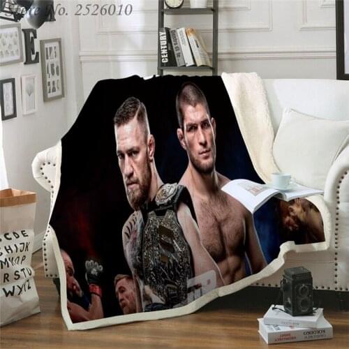 Throw blanket Conor McGregor 3D Velvet Plush Blanket Bedspread for Kids Girls Sherpa Blanket Couch Quilt Cover Travel Gift 07