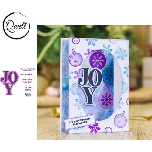 QWELL Words JOY Peace & Love Phrase Cutting Dies Match Clear Stamps DIY Scrapbooking Paper Card Album Decor Making Template 2020