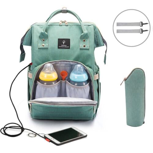 Clearance！Fashion Maternity Nappy Bag USB Interface Large Capacity Waterproof Diaper Bag Kits Backpack Maternity Nursing Bag