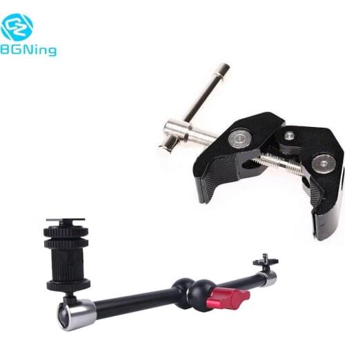 Adjustable 7inch / 9inch / 11inch Magic Arm with Clamp Clip Adapter Mount Phone Holder for DSLR LED Light Camera Video Vlog