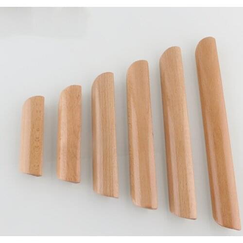 2pcs/lot Nordic Cabinet Solid Wood Handles Indoor Wardrobe Door Knobs Bedroom Dresser Drawer Pulls Furniture Hardware Supplies