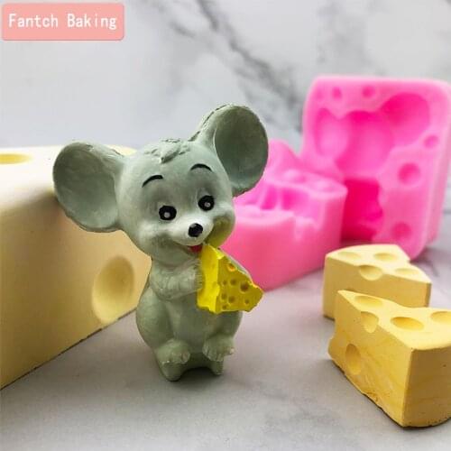 Mouse Shaped Silicone Soft Candy Mold Cheese Stereo 3D Kitchen Baking Handmade Soap Cake Decorating Tool Candy Chocolate Mold