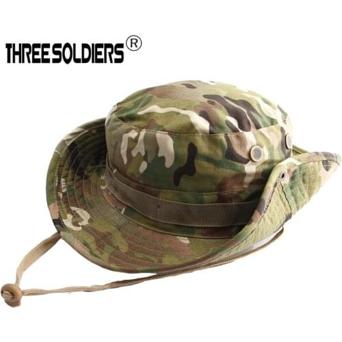 Outdoor Tactical Camouflage Sunshade Boonie Hat Summer Sun Fishing Hat Mountaineering light leisure Sports Round Caps