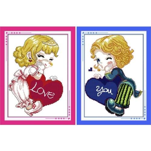 Everlasting Love Romeo And Juliet Ecological Cotton Cross Stitch 11CT And 14CT Stamped Printed Product DIY Gift Sales Promotion