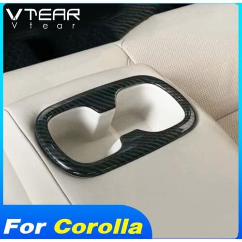 Vtear Rear Control Cup Holder Frame Cover Accessories Trim Car Interior Styling Decoration Parts For Toyota Corolla Sedan 2021