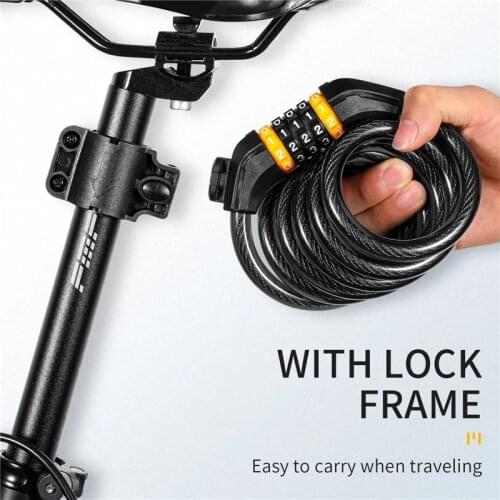 WEST BIKING Bicycle Lock Bike Password Lock Anti-thief Safety Lock Bicycle Security Steel Lock Scooter Lock MTB Bike Cable Locks