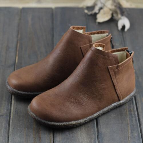 Womens Ankle Boots Autumn Womens Shoes 100% Genuine Leather cowgirl Boots woman Black Boots Driving shoes