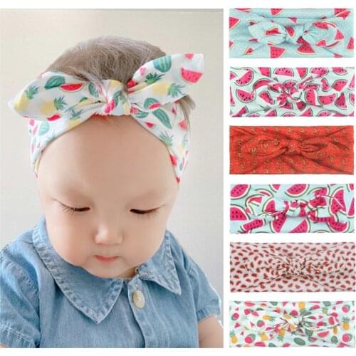 1Pieces Baby Girl Headband Infant Hair Accessories Watermelon Bows Newborn Headwear Rabbit Ear Tiara Headwrap Gift Head Band