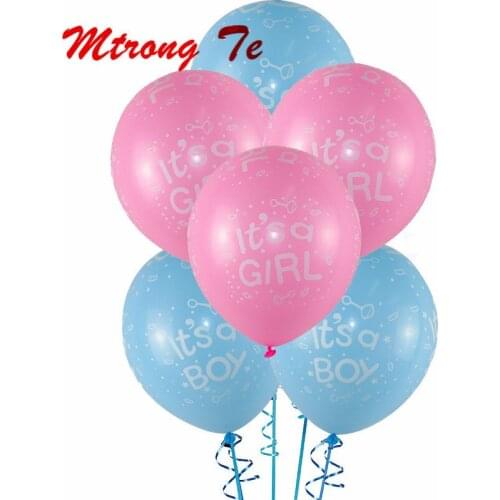 10pcs It Is A Boy and Its A Girl Baby Boy 1st Latex Balloons For Wedding Birthday Baby Shower Party Decoration Blue Pink Colors