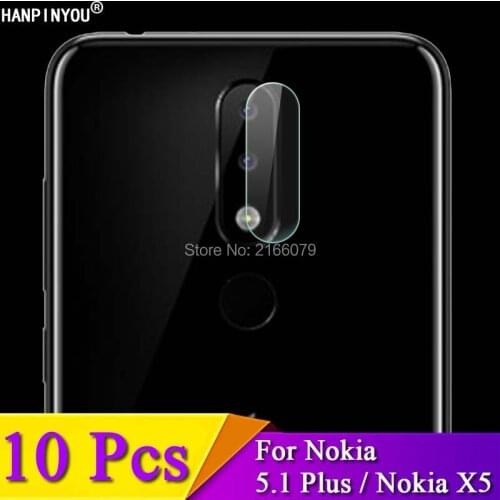 10 Pcs/Lot For Nokia 5.1 Plus 5.1Plus / X5 5.86" Rear Camera Lens Protective Protector Cover Soft Tempered Glass Film Guard