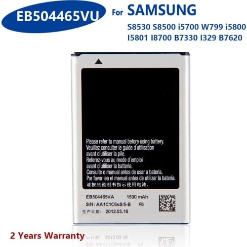 100% Genuine EB504465VU for Samsung SCH-W799 W609 i8910 / U i6410 i5700 i5800 i5801 i8320 i8700 GT-S8500 S8530 B6520 B7300C