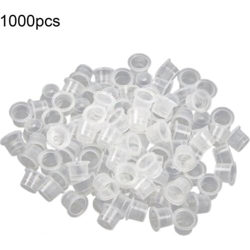 1000Pcs S/M/L Tattoo Inks Cups Disposable Waterproof Plastic Tattooing Pigment Ink Caps Tattoo Kit Transparent Pigment Container