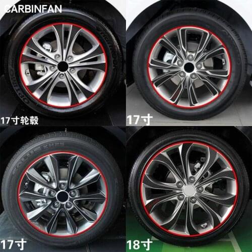 17 18 inch Carbon Fiber Wheel Rim Sticker Wheel Hub Waterproof sticker For Hyundai Sonata 8 2011 2012 2013 2014 2015