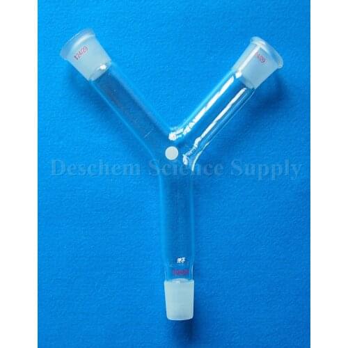 24/29,Glass Y-shape Adapter,3-way Tube,Lab Glassware
