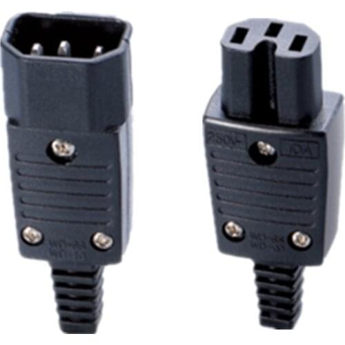 250v 10a IEC320 C13 C14 C15 AC PDU UPS wired power outlet inline cable assemble install electrical Panel Receptacle AC socket