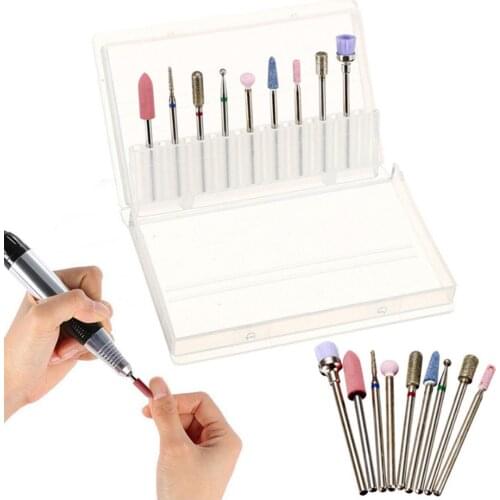 9PCS Nail Art Diamond Grinding Head Multi-Functional Nail Art Manicure Drill Bits Set Nail Polishing Machine Tool Grinding
