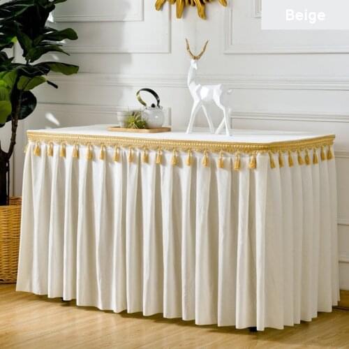 Velvet Table Cloth Skirting Cover Buffet Conference Hotel Flannel Table Skirt Customizable for Event Party Wedding Banquet Decor