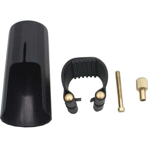 Clarinet Leather Ligature Fastener with Plastic Cap for Sax Mouthpiece Woodwind Parts Accessories