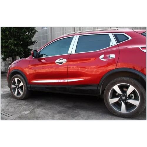 For Nissan Qashqai j11 2016 2017 2018 2019 High Quality Stainless Steel SIDE DOOR BODY MOLDING TRIM COVER LINE PROTECTOR Body