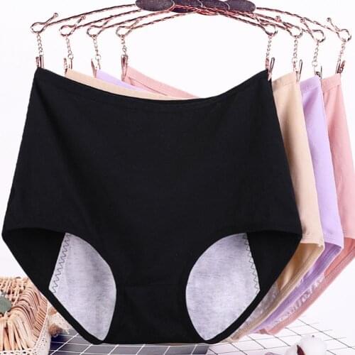 Breathable Comfortable Cotton Spandex Women Casual High Waist Menstrual Period Leak Proof Underwear Cotton Briefs