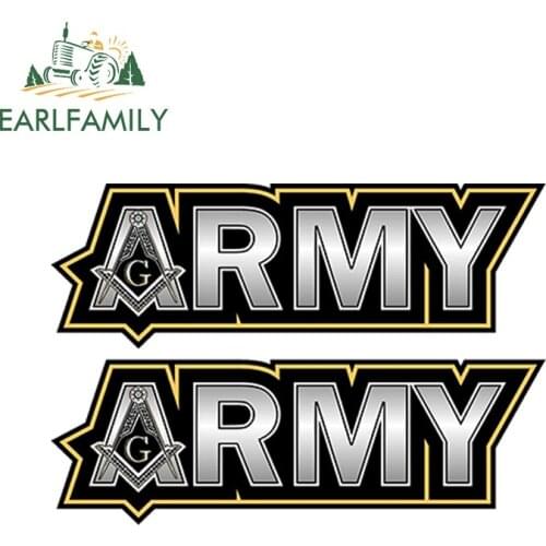 EARLFAMILY 13cm x 4.3cm Car Styling Car Sticker Masonic Freemason Army Decals Stickers USA Waterproof Window Bumper Accessories