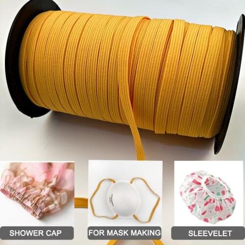 DIY Elastic Rubber for Mask 3/6mm Cord for Hanging Mask Yellow Black White Wide Elastic bands Making Masks Sewing Accessories