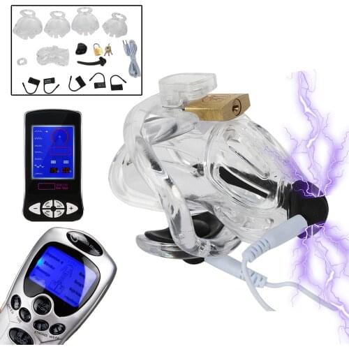 Electric Shock Pulse Chastity Cage Mens chastity Scrotum Chastity Device Penis Ring Urethral Catheter Masturbator Gay Sex Toys