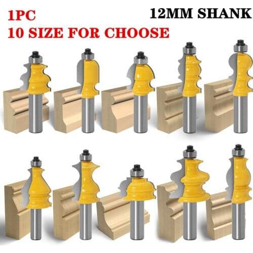 1pc 12mm Shank Casing & Base Molding Wood Router Bit Tungsten Carbide Line knife Cutters For Wood Milling Cutters