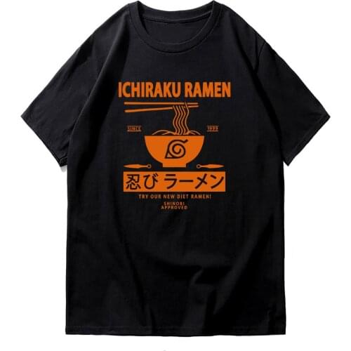 Ichiraku T Shirt New Fashion Men Japanese Anime Manga Akatsuki T-Shirt Male Harajuku Kawaii Cotton Tees Shirts Kakashi Tshirt