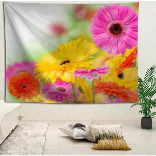 Hot Sale Custom High Quality Gerberas Wall Hanging HD Landscape 3D Printing Digital Printing Home Decoration Tapestry