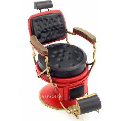Retro iron model decorations creative crafts barber chair micro metal decoration creative home furnishings tinplate handmade