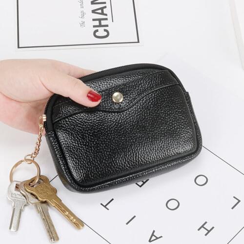 Mini Wallets for women Soft PU Leather Female ID Card Holder Short Wallet Small Coin Purse Zipper Keychain Clutch Bag Handbag