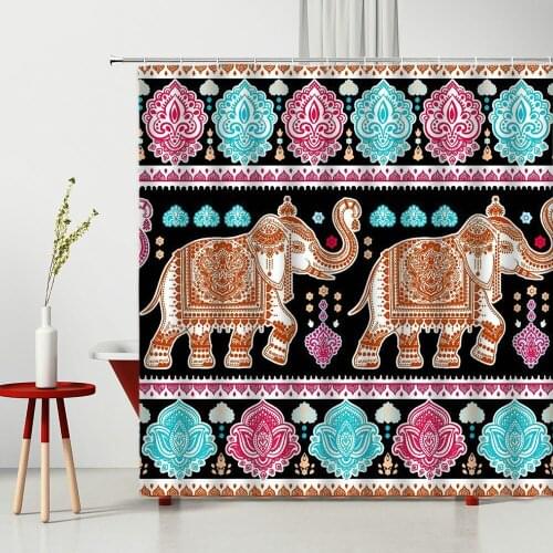 Minimalist Shower Curtain Classic Stripes Pattern Polyester Fabric Home Decor Cloth Curtain With Hooks Multiple Size