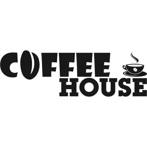 Coffee House Logo Wall Sticker Window Decal Modern Vinyl Sign for Restaurant Cafe Bar Home Decor Wall Decals for Kitchen D498