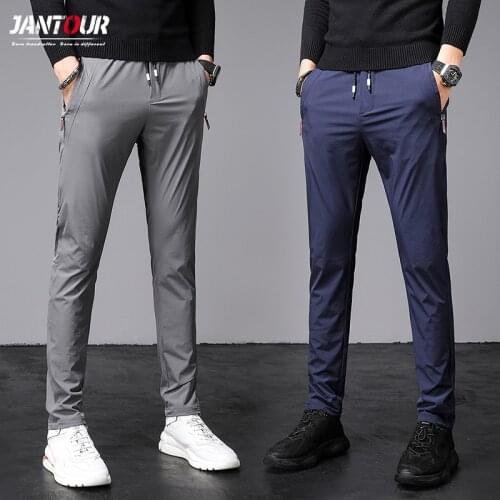 2021 New Mens Winter Fleece Warm Pants Men Korean Casual Slacks Slim Warm Thick Pants for men fashion Black Gray Trousers Male