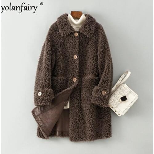 Real Fur Coat Women Coats 100% Wool Winter Clothes Women Korean Womens Clothing 2020 Casaco Feminino Inverno 19659 Pph1106