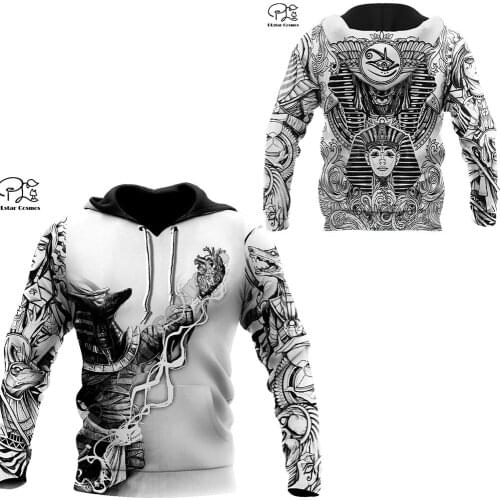 PLstar Cosmos Horus Egyptian Pharaoh Anubis Ancient Egypt Tattoo 3DPrint Men/Women Streetwear Pullover Casual Funny Hoodies A-12