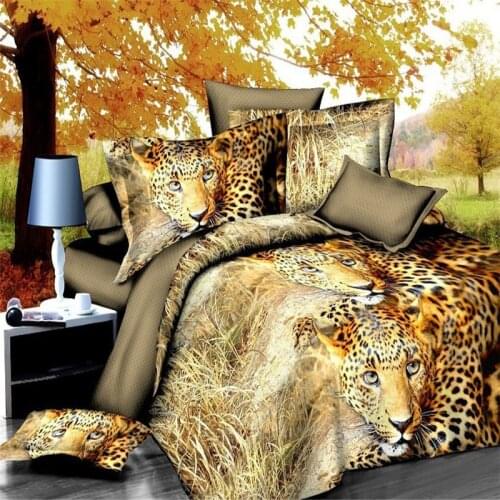 3d leopard bedding set queen twin size animal duvet cover bed sheet pillow cases bed linen set