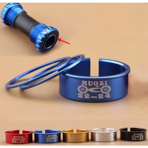 Durable Aluminium Alloy Mountain Bike Bottom Bracket Washer Bicycle Crankset Axis Adapter Kit Adjustable Sets 24mm to 22mm