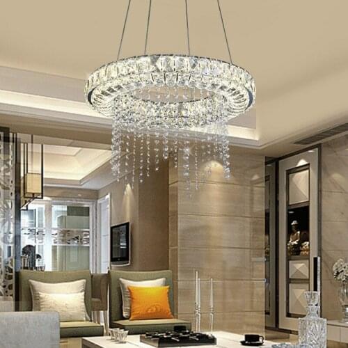 European style simple personality luxury crystal restaurant hotel modern stainless steel living room Pendant Lights LX111012