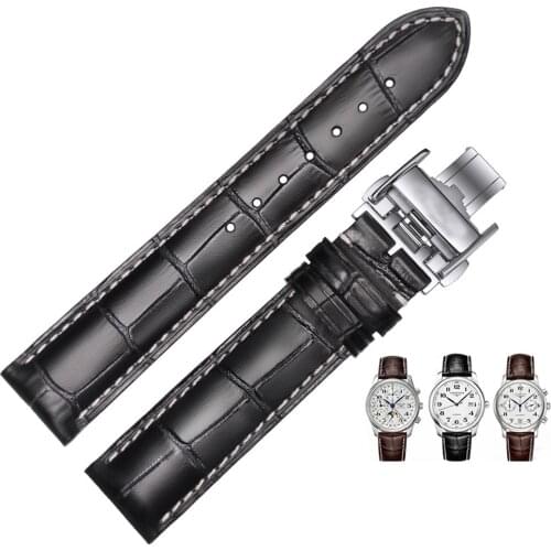 Calfskin Watch Band 16 18 20 22mm Suitable for Longines Masters Collection Watch Strap Belts Bracelets Cowhide Leather Strap